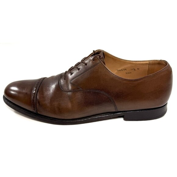 Brooks Brothers Peal & Co Shoes Mens Size 11.5 D Captoe Oxford Brown Leather - Picture 2 of 14